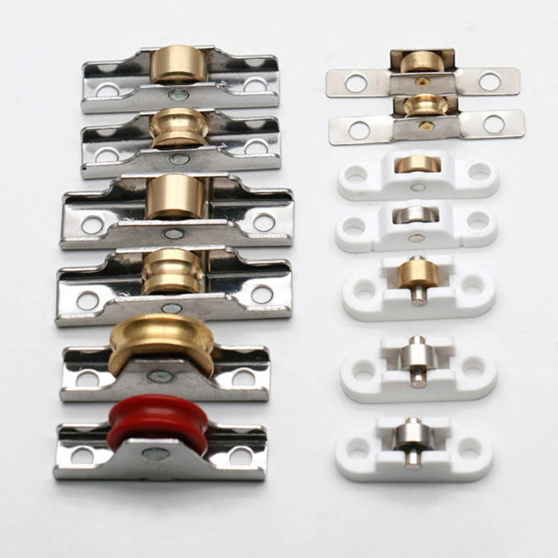 Description Picture 2 of item7/7.5/10/12mm Old-Fashioned Sliding Door Roller Cabinet Copper Caster Wheel Pulley Runners For Wardrobe Furniture Hardwar