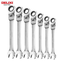DELIXI ELECTRIC Ratchet Wrench 72-Tooth Multifunctional Open-ended Torx Wrench,Flexible Head Mirror Finish, Auto Repair Tools