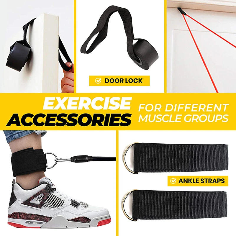 Description Picture 5 of item11pcs/Set Pull Rope, Resistance Bands, Portable Fitness Equipment, Ankle Strap, Chest Expander, Elastic Exercise Band