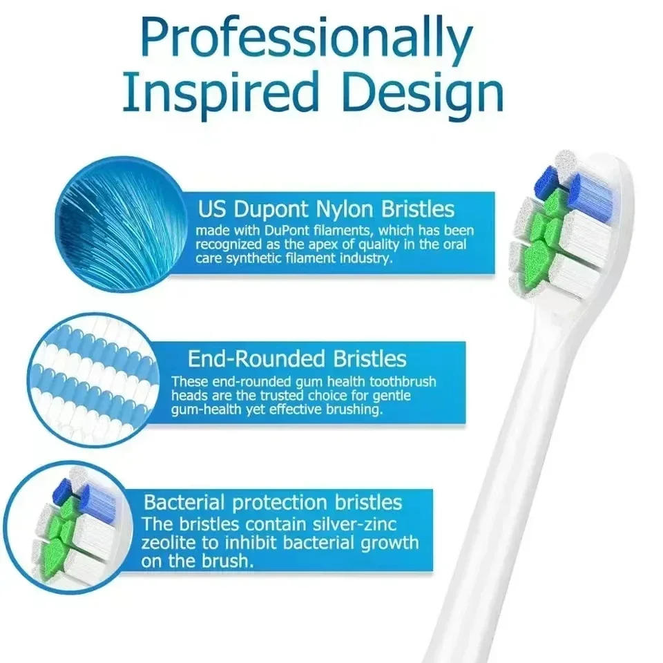 Description Picture 6 of itemFor Philips Sonicare Toothbrush brush Head Replacement Brush Heads  HX3 HX6 HX9 Series HX3210 3211 6150 6500 6510 6530 9342 6730