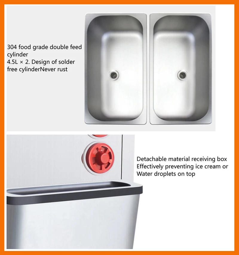 Description Picture 6 of itemPBOBP Desktop Soft Ice Cream Makers Machine Single Head Ice Cream Machine Stainless Steel Ice Cream Vending Machine 1100W