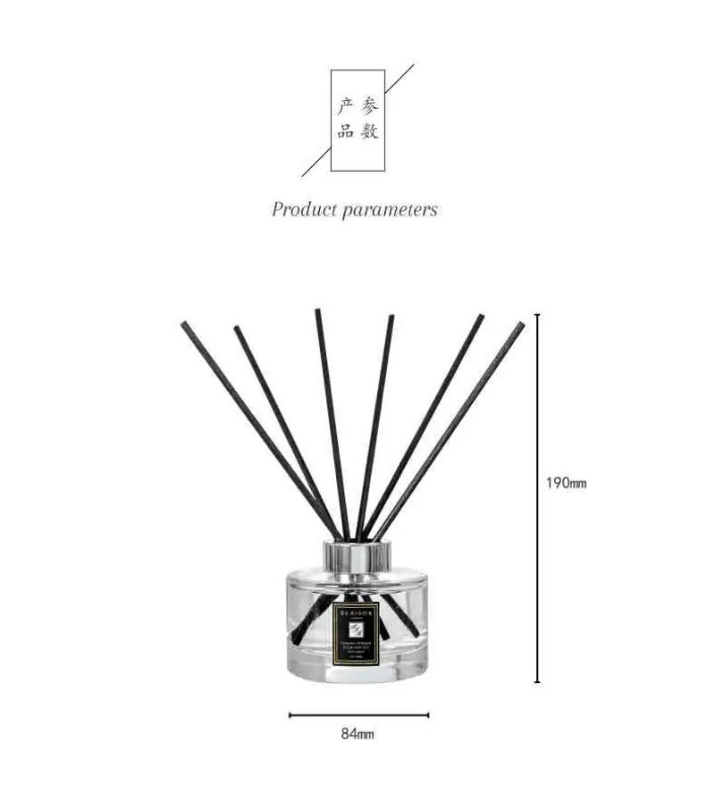 Description Picture 4 of item165ML Reed Diffusers Set with 5pcs Aroma Fiber Sticks Glass Bottle, Lime basil citrus/Neroli,No Fire Aromatherapy Oil Sets