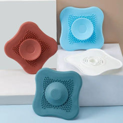 Kitchen Sink Strainer Soft TPR Shower Floor Drain Cover Press Type Anti-odor Sewer Deodorant Cover Bathroom Kitchen Accessories