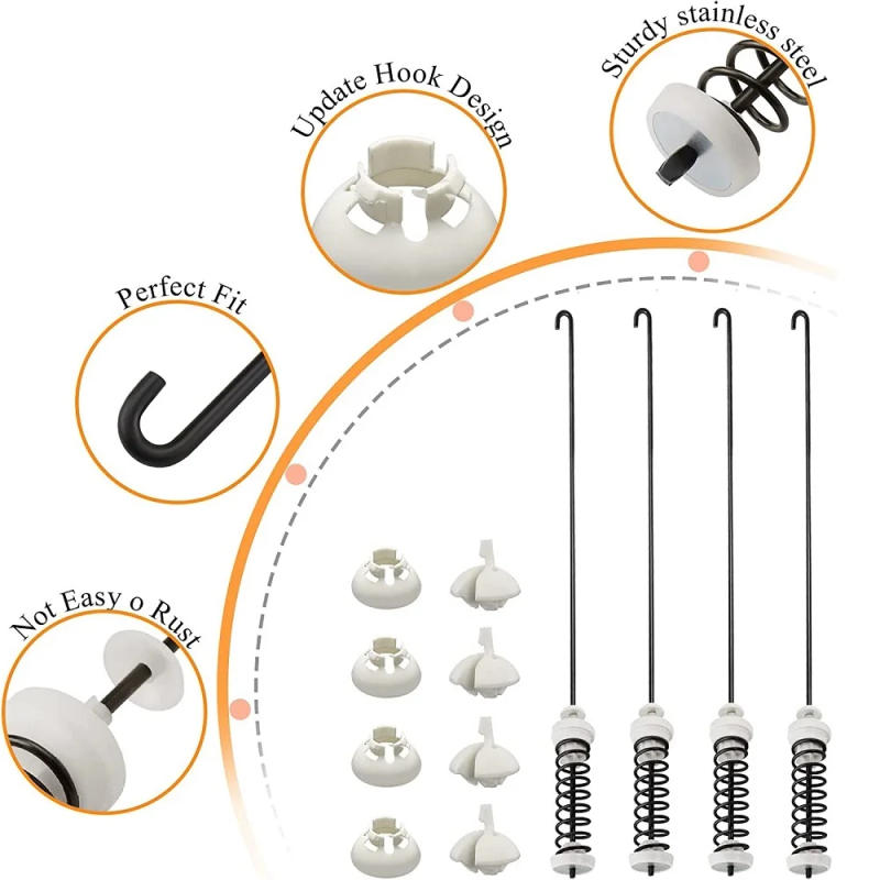 Description Picture 4 of itemW10780048 Washer Suspension Rod Kit Compatible with Whirlpool Kenmore Maytag Amana AP5971398,WTW4800xq2,WTW4800XQ4