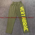 High Quality Top Level Version Suede Embroidered Vertabrae Sweatpants Men Women Jogger Sweat Pants Terry Trousers