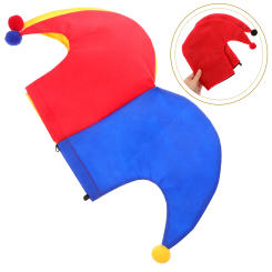 Clown Hat Pointed Headdress Funny Halloween Pompom Prom Headset Mardi Gras Hats Cloth Child Party Costume Prop for Adults
