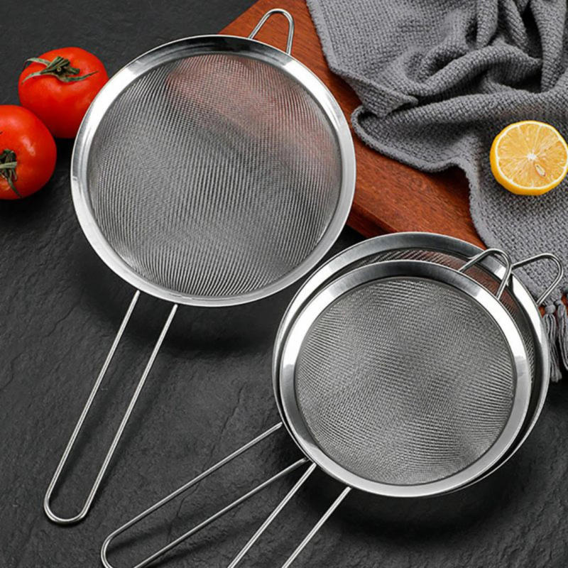 Description Picture 2 of itemStyle in the Kitchen: Set of 3 High-Quality Essential Stainless Steel Fine Mesh Strainer Skimmers - Precise Filtering Kitchen To