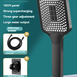Supercharged showerhead faucet bathroom shower shower water heater handheld pressurized showerhead with 1.5m hose and bracket