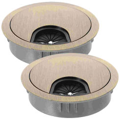 2 Pcs Cable Hole Cover Decorative Desk Grommet Round Multifunction Wire Plug Desktop Zinc Alloy Cord