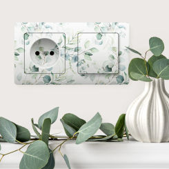 1 abstract plant painting waterproof switch paste DIY self-adhesive home decoration wall sticker 7.09 x3.94 inches