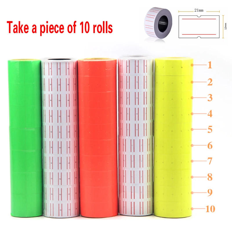 Description Picture 4 of item10 Rolls Price Label Single Line Price Label Tag Mark for MX-5500 Price Gun Labeller White 21mmX12mm Suitable for grocery