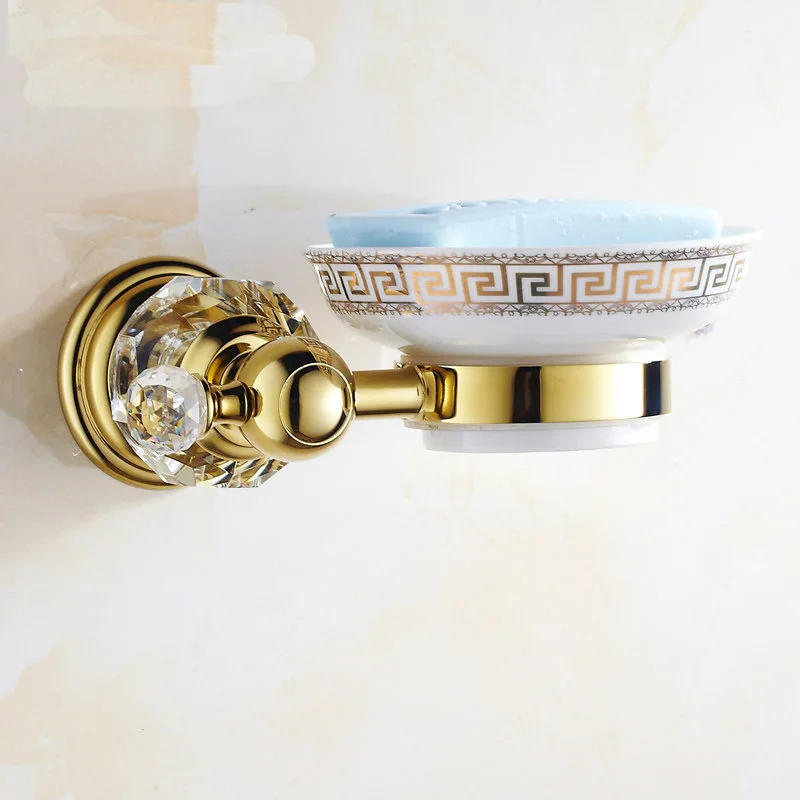 Description Picture 5 of itemGold Crystal and Stainless steel Soap Dish Holder  Bathroom Soap Basket Morden design Bathroom Accessories