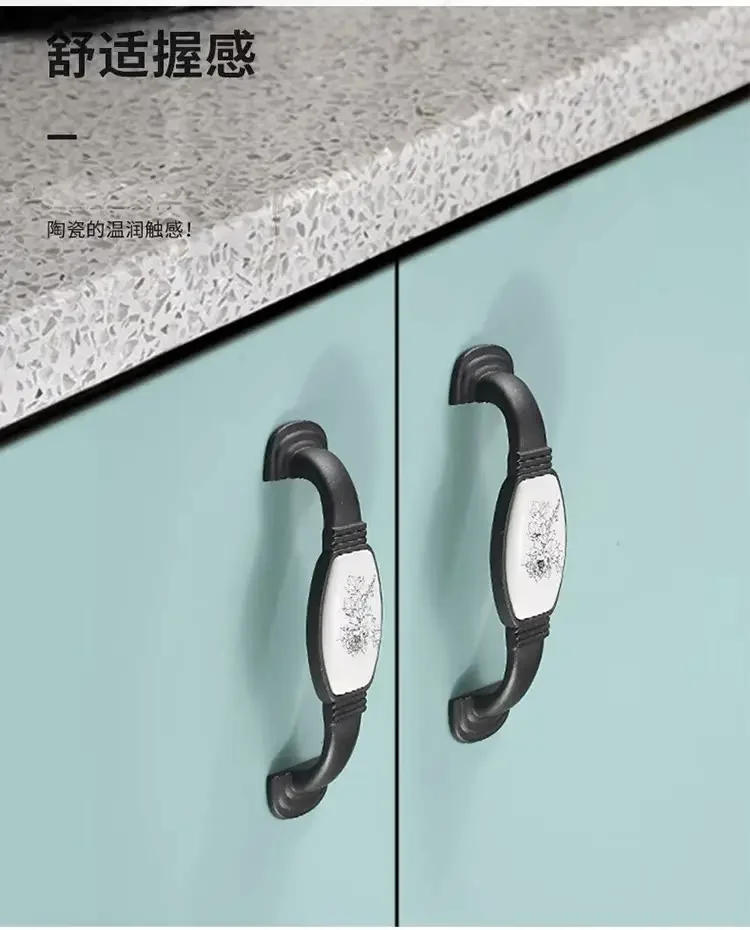 Description Picture 4 of itemCeramic handle, new Chinese style cabinet drawer, single hole handle, modern, simple, high-end wardrobe door handle