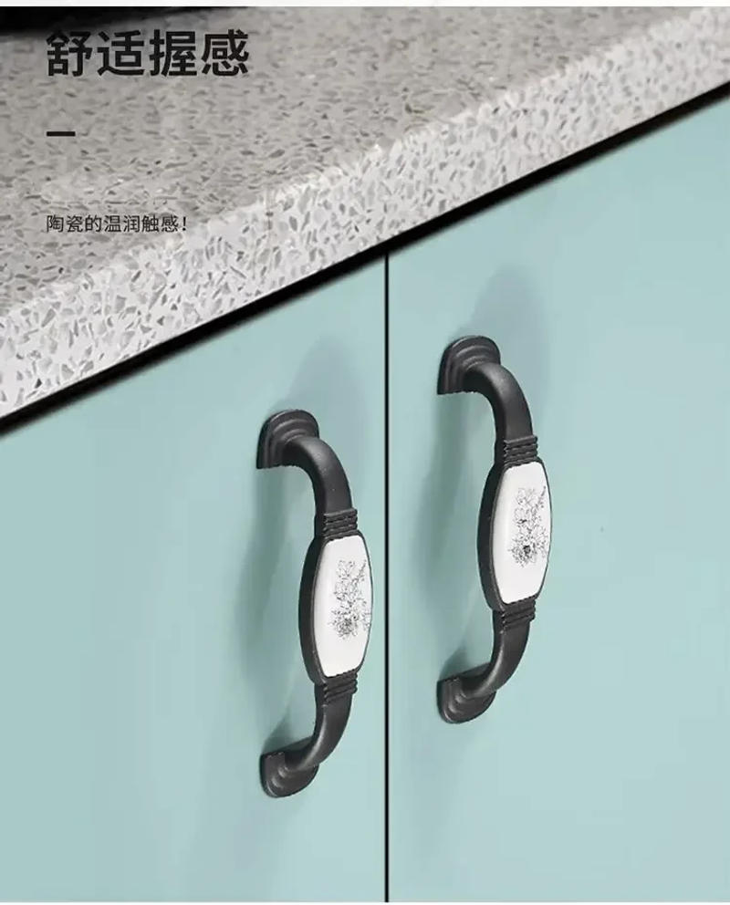 Description Picture 4 of itemCeramic handle, new Chinese style cabinet drawer, single hole handle, modern, simple, high-end wardrobe door handle