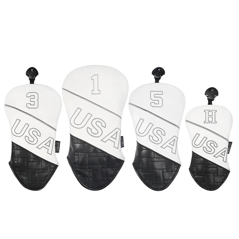 Description Picture 2 of item1 3 5 H PU Leather Golf Club Headcover for Driver Cover Fairway Wood Cover Hybrid Cover