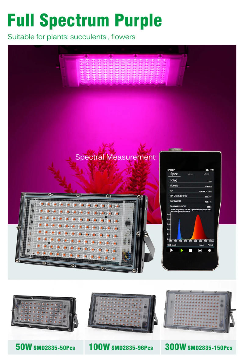 Description Picture 4 of itemFull Spectrum LED Grow Light 50W 100W Imitated Sunlight Phyto Lamp For Greenhouse Hydroponic Plant Growth Lighting