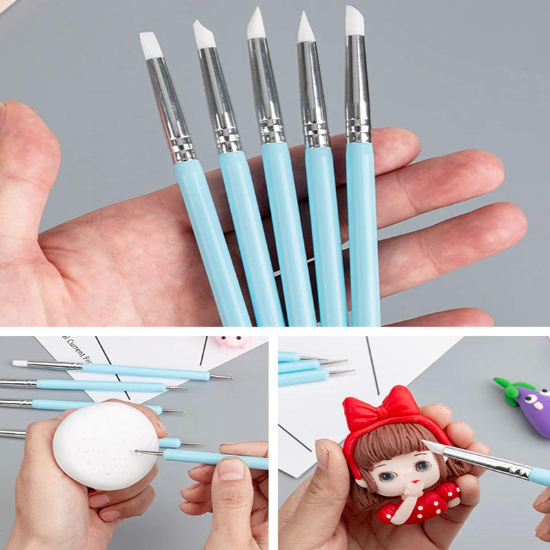 Description Picture 4 of item5 double head rhinestone nail carving pen auxiliary tools, manual clay modeling, fondant cake baking tool pen