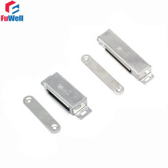 FuWell 2 Pcs Stainless Steel Cabinet Catches Magnet Door Stoppers For Closet Cupboard Furniture Hardware