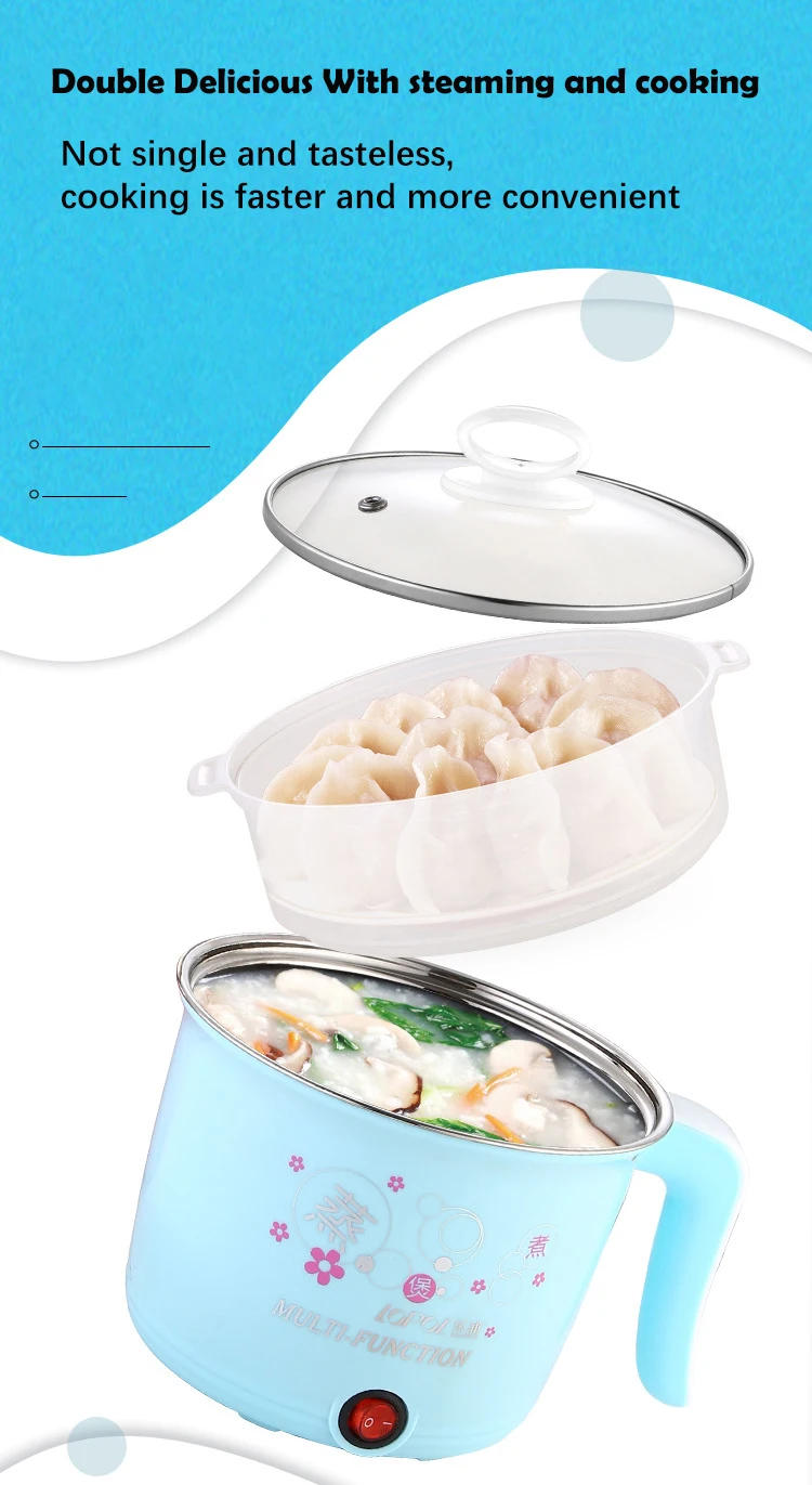 Description Picture 5 of itemMultifunction Electric Cooker Hot Pot 1-2 People Heating Pan Multi Ramen Pot Machine Mini Rice Cook Kitchen Appliance Korea 220V