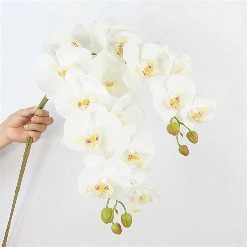 Description Picture 5 of item9 Heads 98cm Artificial Butterfly Orchid Flowers Fake Moth Orchids Flowers for Wedding Christmas Festival Home Decor