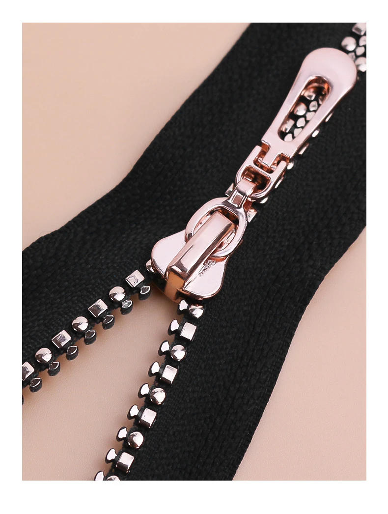 Description Picture 6 of item5PCS 5# Beautiful Zippers 40/50/60/70/80cm Open-end Auto Lock Zippers Rose Gold Resin Teeth Zipper Apparel Accessories