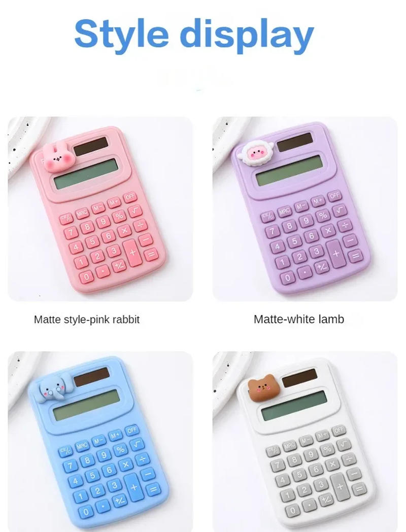Description Picture 4 of item1Pcs Portable Mini Cute Calculator Cartoon Digit Calculator scientific calculator Students Office School Supplies Stationery
