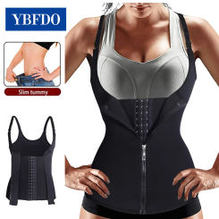 CXZD Women Waist Trainer Push Up Vest Tummy Belly Girdle Body Shaper Waist Cincher Corset Zipper Vest Plus Size S-4XL Shaperwear