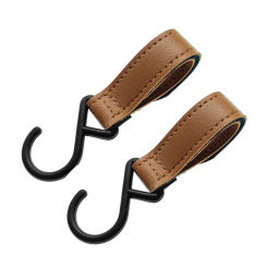 PU Leather Baby Stroller Hook Accessories Plastic Baby Car Carriage Hook Magical Stick Hook Pram Pushchair Hanger Hanging1/2pcs