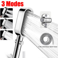 3 Modes Powerful Shower Head Anti-clogging and Easy To Clean Anti Anti-limescale Shower Head Handheld Flexible Bath  Shower Head