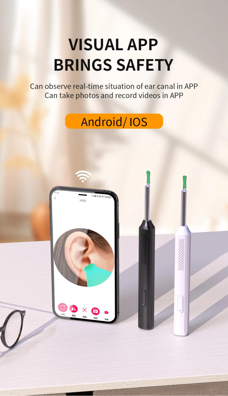 Description Picture 5 of itemWireless Visual Ear Wax Removal Smart Visual Ear Cleaner With Camera Endoscope 1296P Luminous Otoscope Ear Cleaning Tool