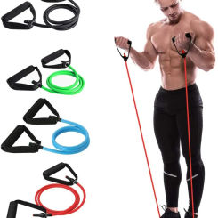 5 Levels Resistance Bands with Handles Yoga Pull Rope Elastic Fitness Exercise Tube Band for Home Workouts Strength Training