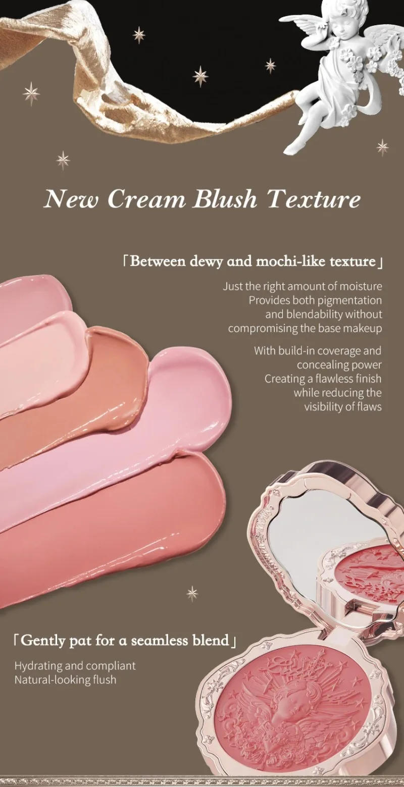 Description Picture 5 of itemFlower Knows Little Angel Collection Cream Blush For Cheeks Natural Color,Hydrating Matte&Powder Finish,Vegan & Cruelty-Free