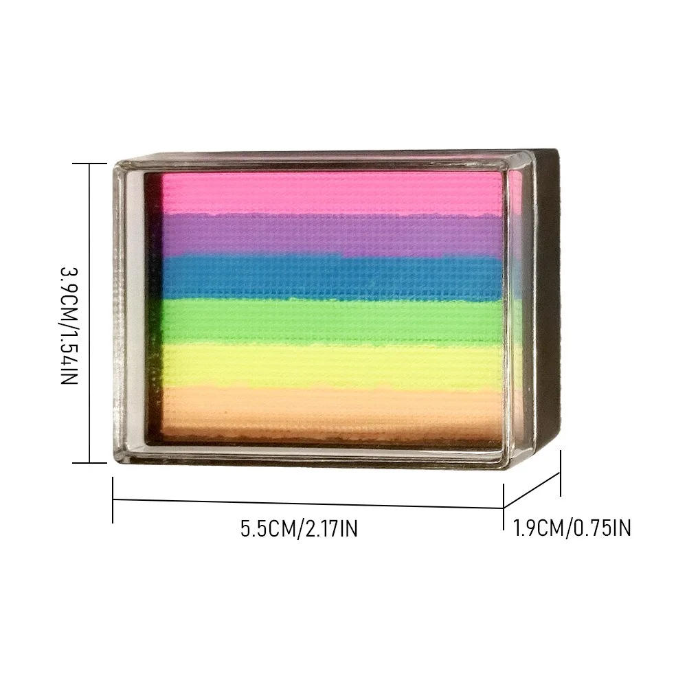 Description Picture 4 of itemRainbow Water Based Face Body Painting Palette Festive Washable 25g Non toxic One Stroke Face Paint Split Cakes Makeup Pigments