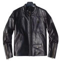 New 2024 Spring Autumn Fall Fashion Man's Genuine Leather Coat Natural Cow Jacket for Male Motorcyclist Biker Black Plus Sized