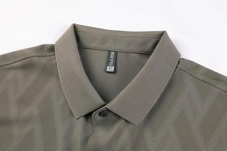 Description Picture 3 of itemCasual Striped Men's Polo Top, 2024 New Summer Products, Lapel Short Sleeve T-shirt Korean Men's Top Middle-aged Men Clothing