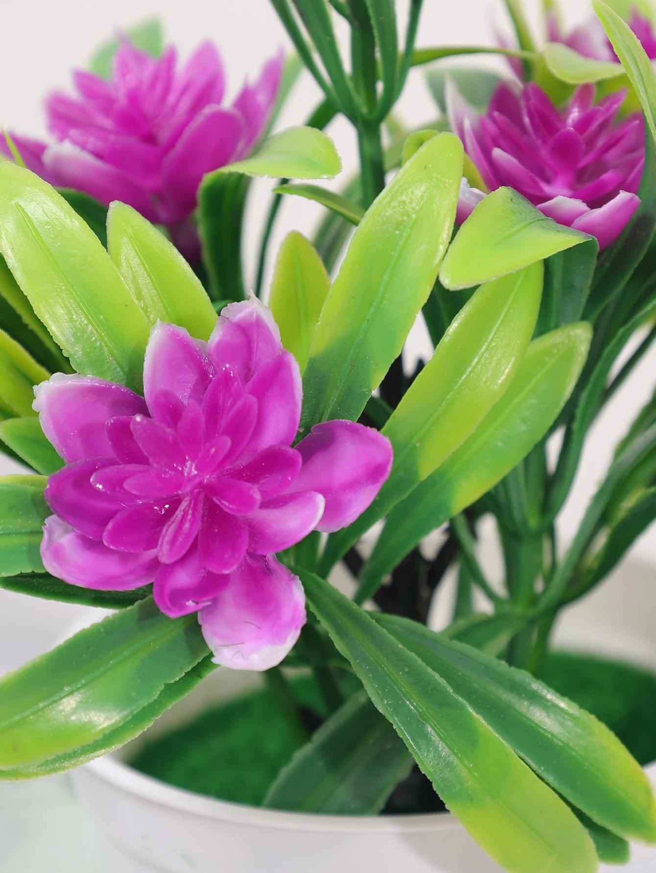 Description Picture 5 of itemArtificial Potted Simulation Fake Yellow Red Orange Pink Purple Plants Flower Home Garden Table Decoration Room Ornament Bonsai