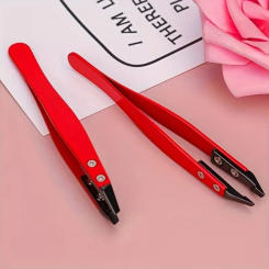 Zirconia Ceramic Eyebrows Tweezers Stainless Steel Pointed Tweezers Eyelash Tweezers Eyebrows Beards Hair Tips Edges Tweezers