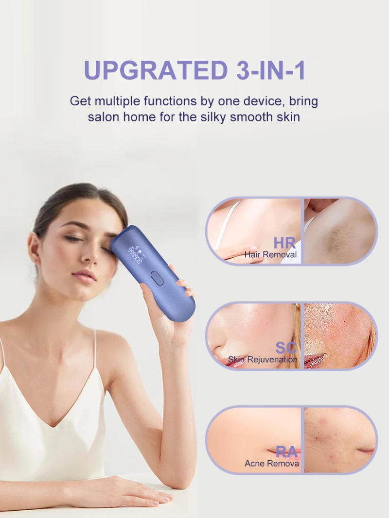 Description Picture 3 of item3in1 Portable Laser Hair Removal for Women Cooling Rejuvenation Acne Remove Permanent Bikini Trimmer Free Shipping IPL EpFilator