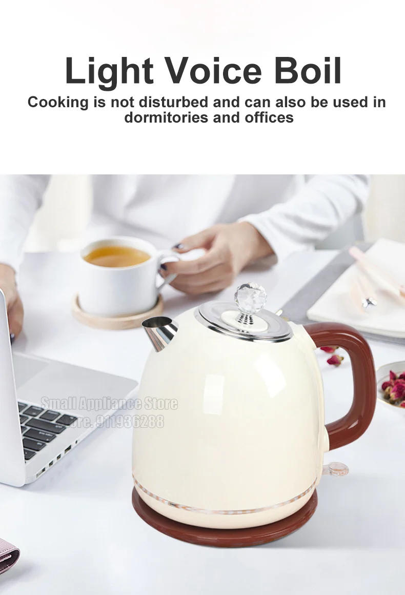 Description Picture 5 of itemStainless Steel Electric Kettle 1.8L Portable Water Boiler 1800W Household Multifunctional Teapot Mini Home Kitchen Appliances