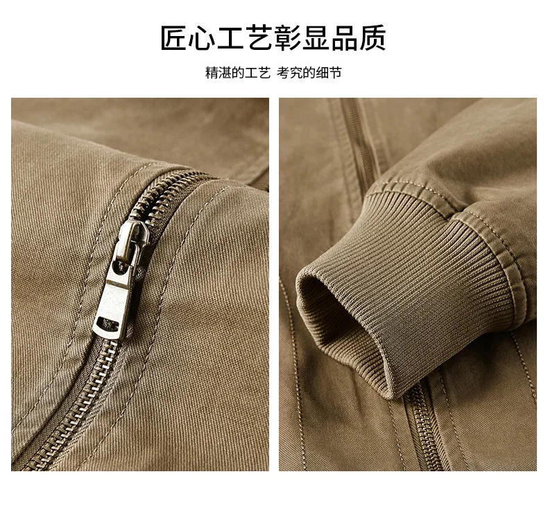 Description Picture 6 of itemMA1 Cotton Bomber Jacket Men's Retro Green plus size Denim Jacket 2024 Spring MA-1 Tactical Windproof Baseball Suit Coat