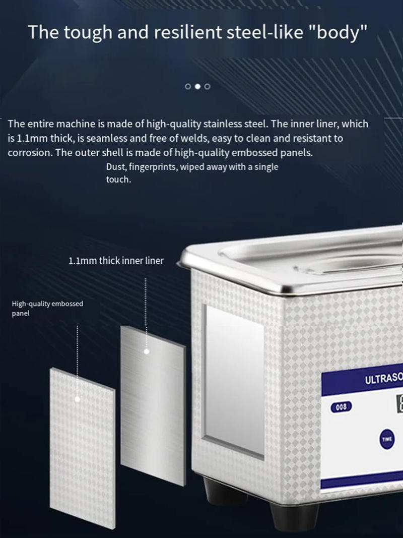 Description Picture 5 of item800ml Digital Ultrasonic Cleaner Sonicator Stainless Steel Bath Glasses Jewelry Ultrasound Wave Cleaning Machine Washer EU