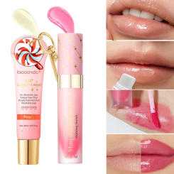 ibcccndc  Moisturizing and Hydrating Lip Oil Set Lip Care Set Brightens Lip Color and Reduces Lip Lines Peach-Scented Lip Balm