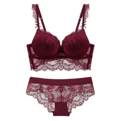 European and American Style Sexy Lace Bra Small Chest Push up Adjustable Underwear Top Thin Bottom Thick Anti-SAG Bra Suit Bra