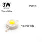 3W Warn White 50PCS
