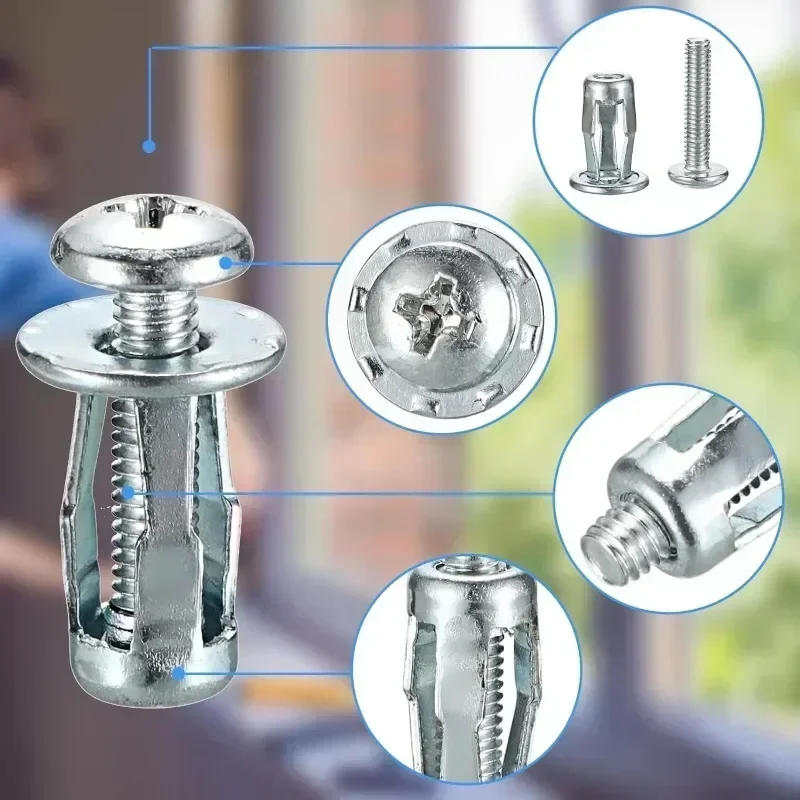 Description Picture 5 of itemExpansion Jack Nuts Screw Petal Screws Anchors Metal Expansion Plugs For Curtain Clamp Petal Rivet Lock Bolt Board Wall Fastener