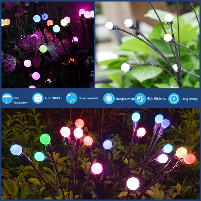 Description Picture 2 of itemOutdoor LED Solar Lights Waterproof Starburst Solar Firefly Lights Lawn Lamp Garden Lamp for Path Landscape Christmas Decorative