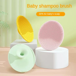 Baby Silicone Shampoo Brush Soft Scalp Massage Brush Bath Cleaning Remove Fetal Fat Supply Hair Body SkinSoother Care Essential