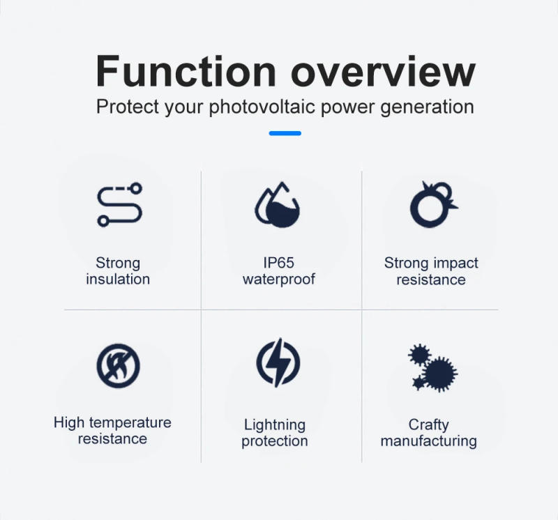 Description Picture 3 of itemSolar photovoltaic PV Combiner Box With Lightning Protection 1 input 1 out DC 600V Fuse MCB SPD Waterproof Box IP65
