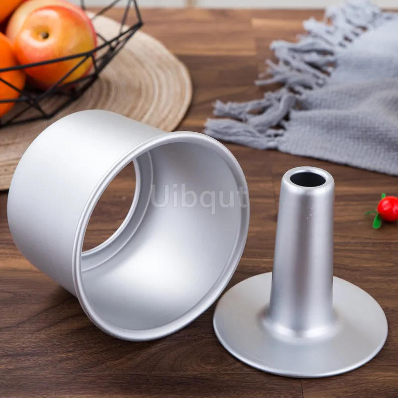 Description Picture 2 of itemRound middle hole Alloy Chiffon Cake toast bread Pan Removable Bottom Hollow Chimney Mold DIY Baking Tools bake Model Bread box