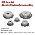 1pcs 45# Steel 05B Chain Drive Sprocket 10/11/12/13-28 Tooth Roller Chain Gear Process Hole Pitch 8mm Industrial Sprocket Wheel